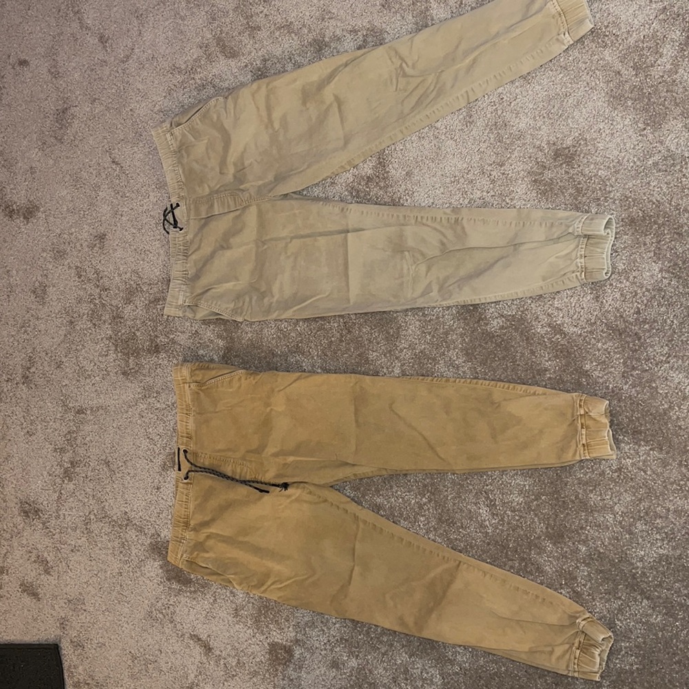 American Eagle khaki Joggers LOT of 2